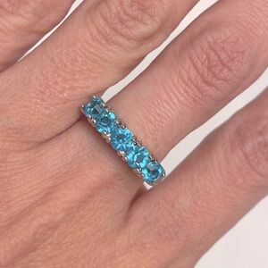 Aquamarine Pavé ring Size 7